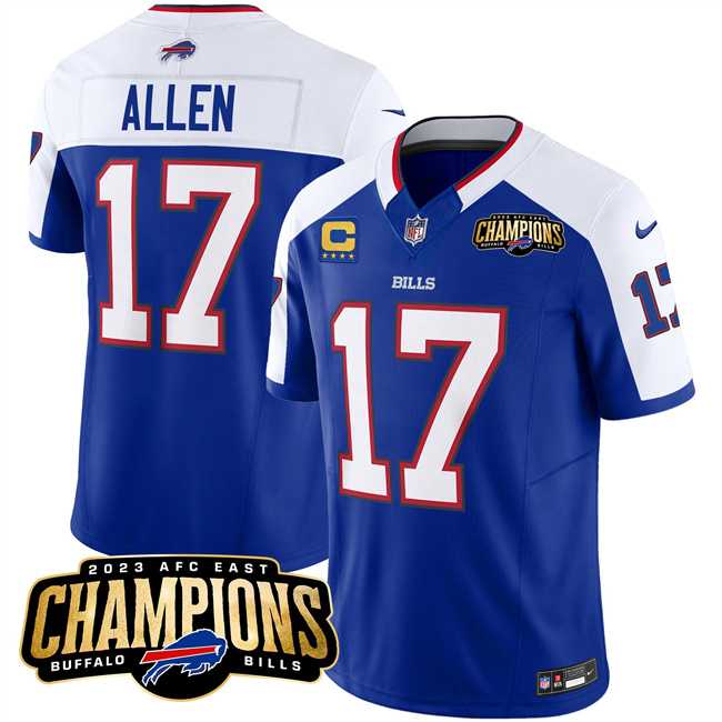 Men & Women & Youth Buffalo Bills #17 Josh Allen Blue White 2023 F.U.S.E. AFC East Champions With 4-star C Ptach Stitched Jersey,We sell and wholesale Men & Women & Youth Buffalo Bills #17 Josh Allen Blue White 2023 F.U.S.E. AFC East Champions With 4-star C Ptach Stitched Jersey on line form chian!